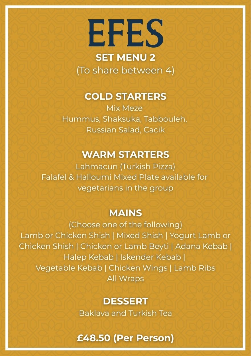 set menu 2025-2